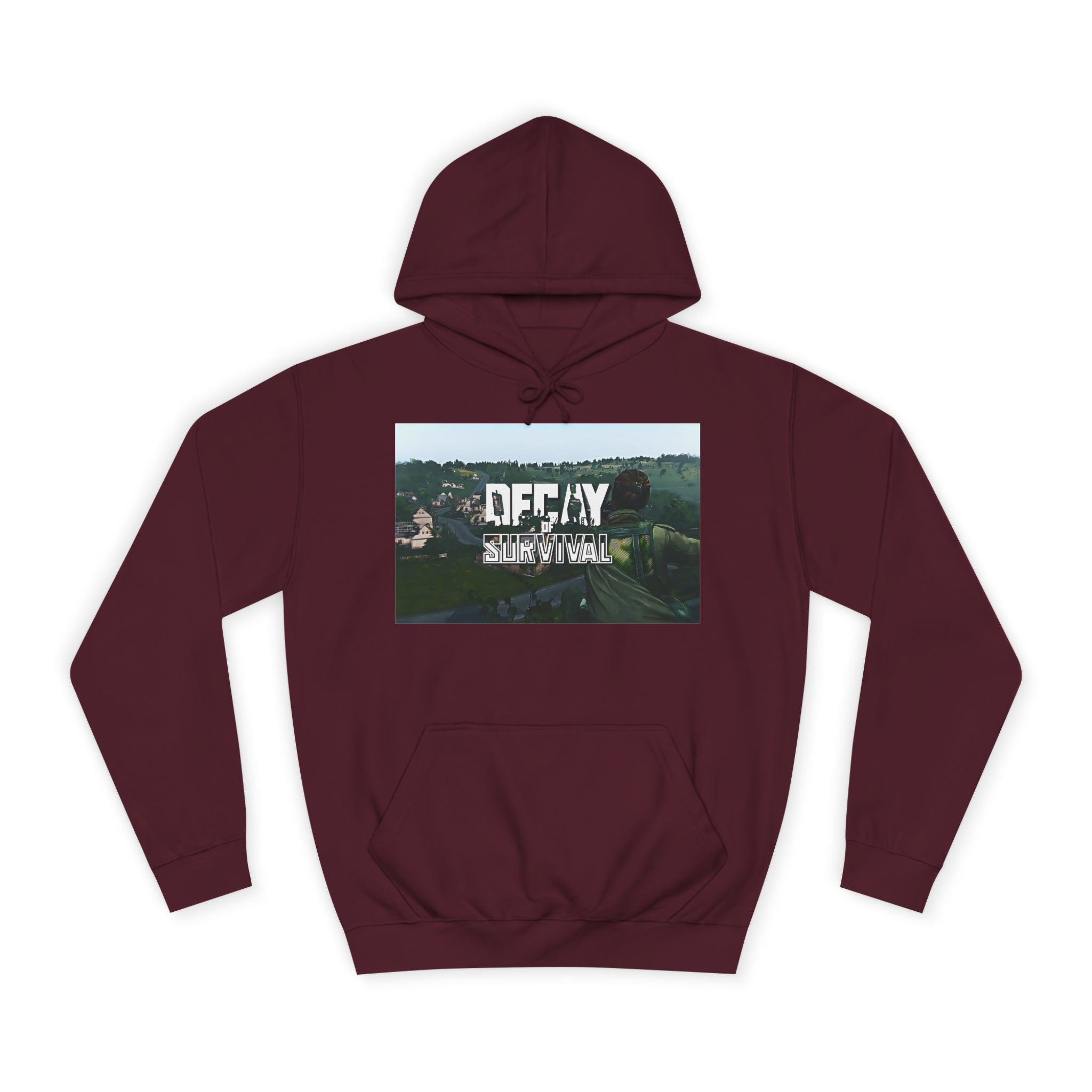 Decay Of Survival Hoodie — Vintage Campus Landscape Graphic