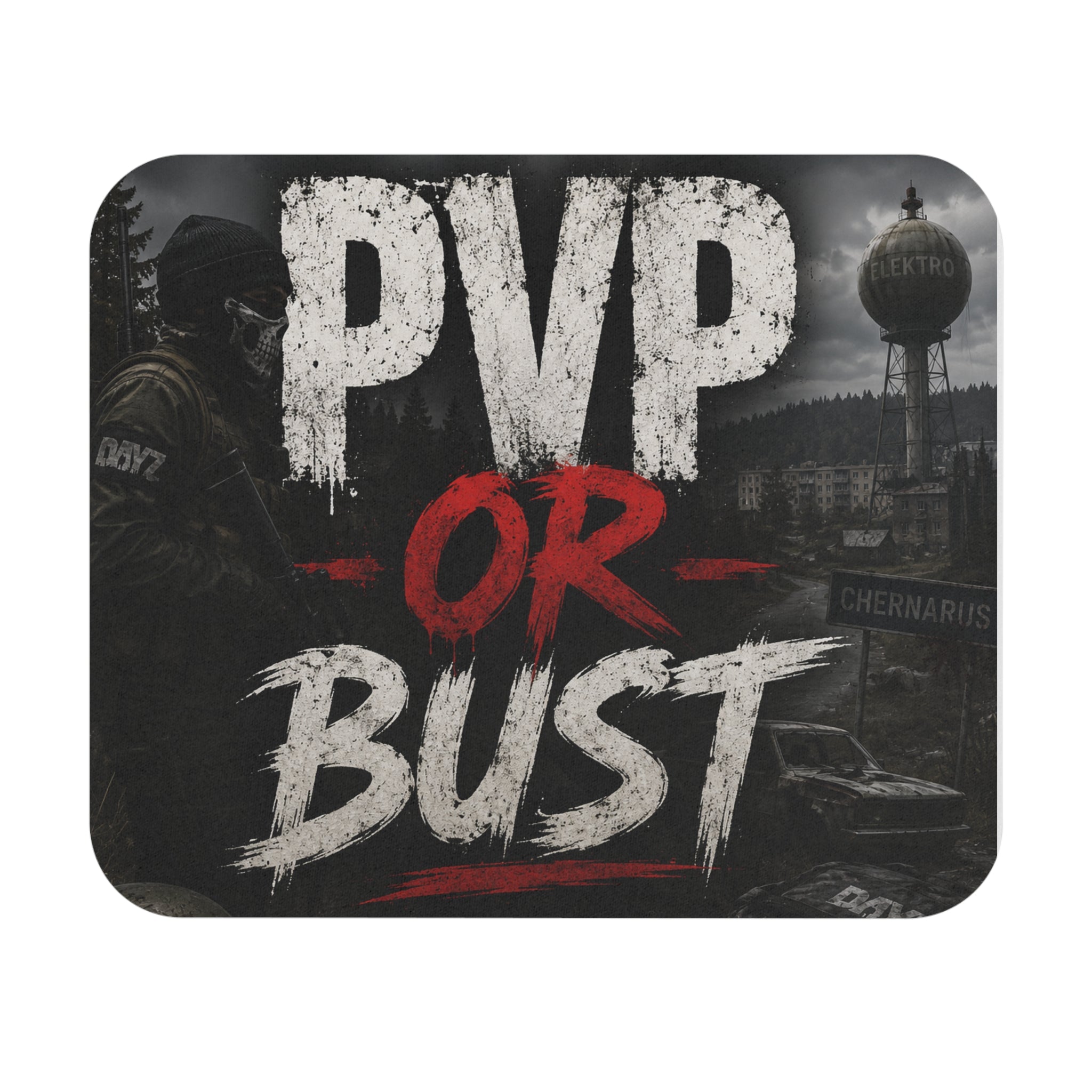 PVP or Bust Mouse Pad — Gamer Tactical Desk Mat