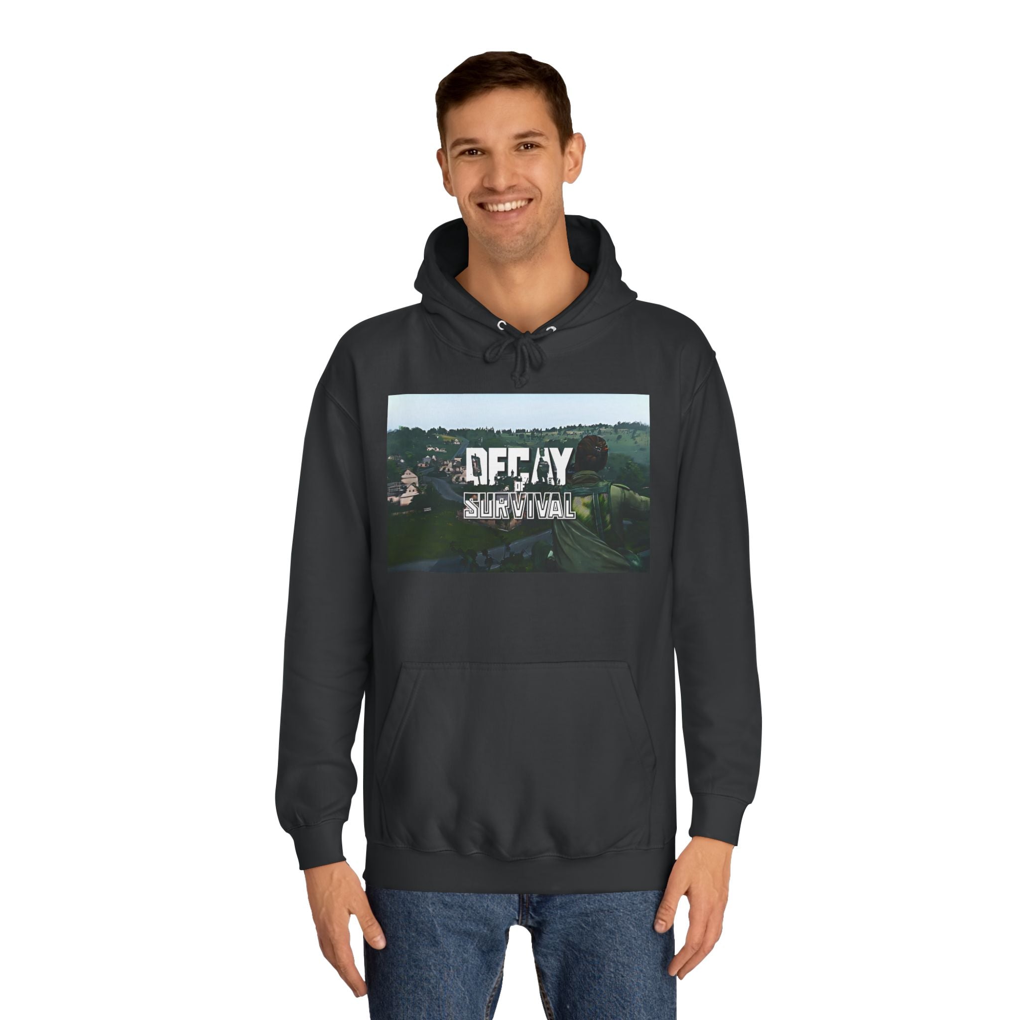 Decay Of Survival Hoodie — Vintage Campus Landscape Graphic