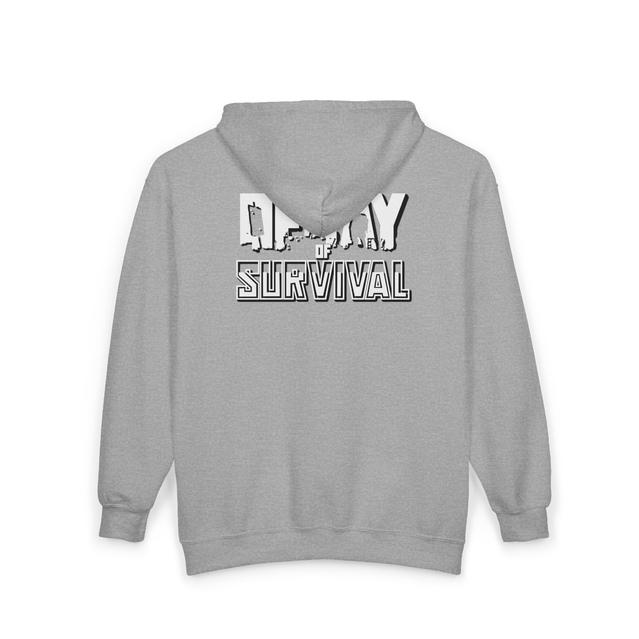Decay Of Survival - White Zip Up Hoodie — ABN Faction Logo Streetwear