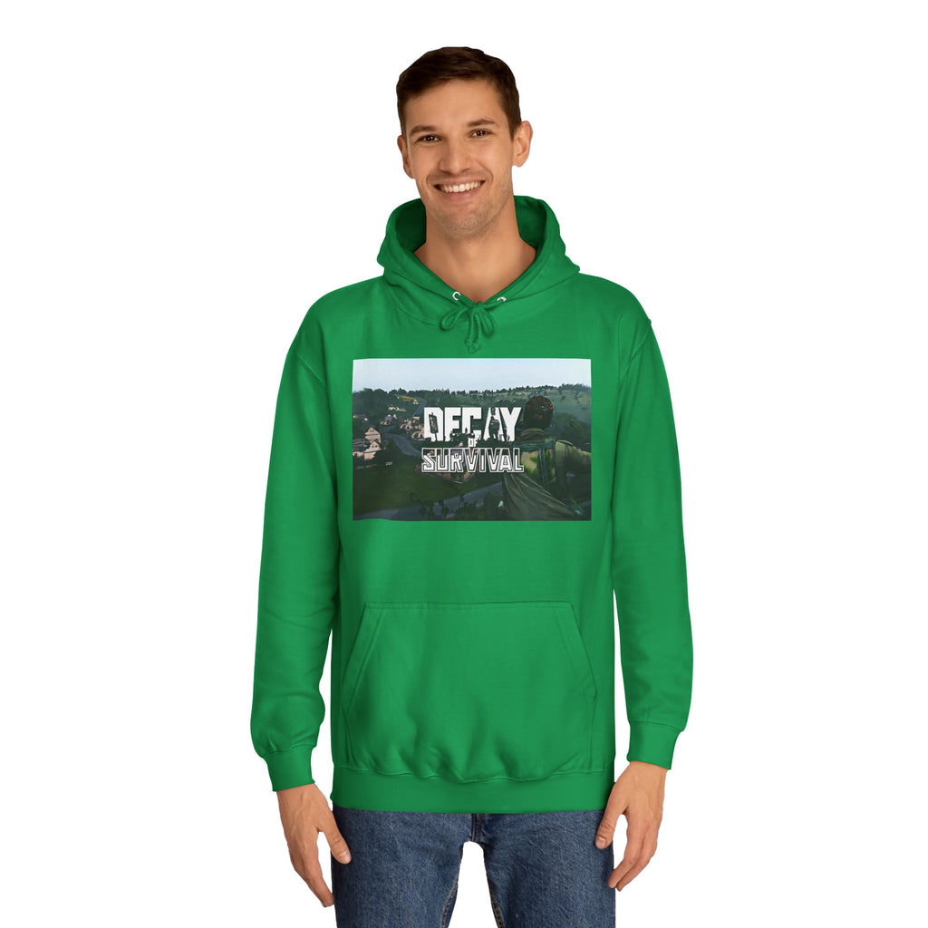 Decay Of Survival Hoodie — Vintage Campus Landscape Graphic