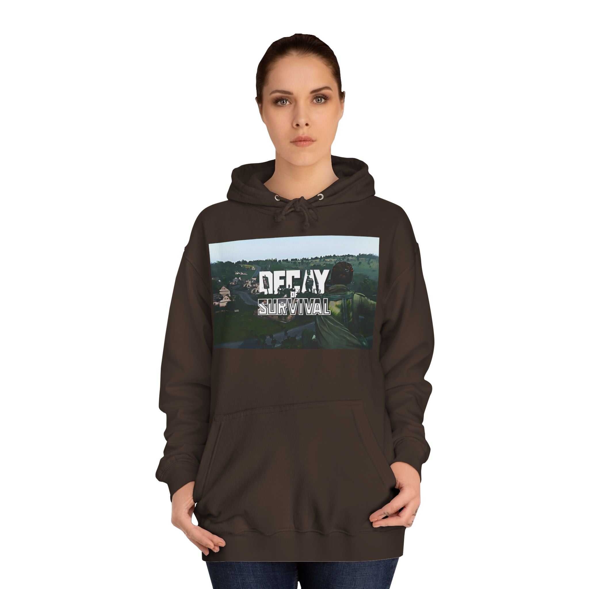 Decay Of Survival Hoodie — Vintage Campus Landscape Graphic