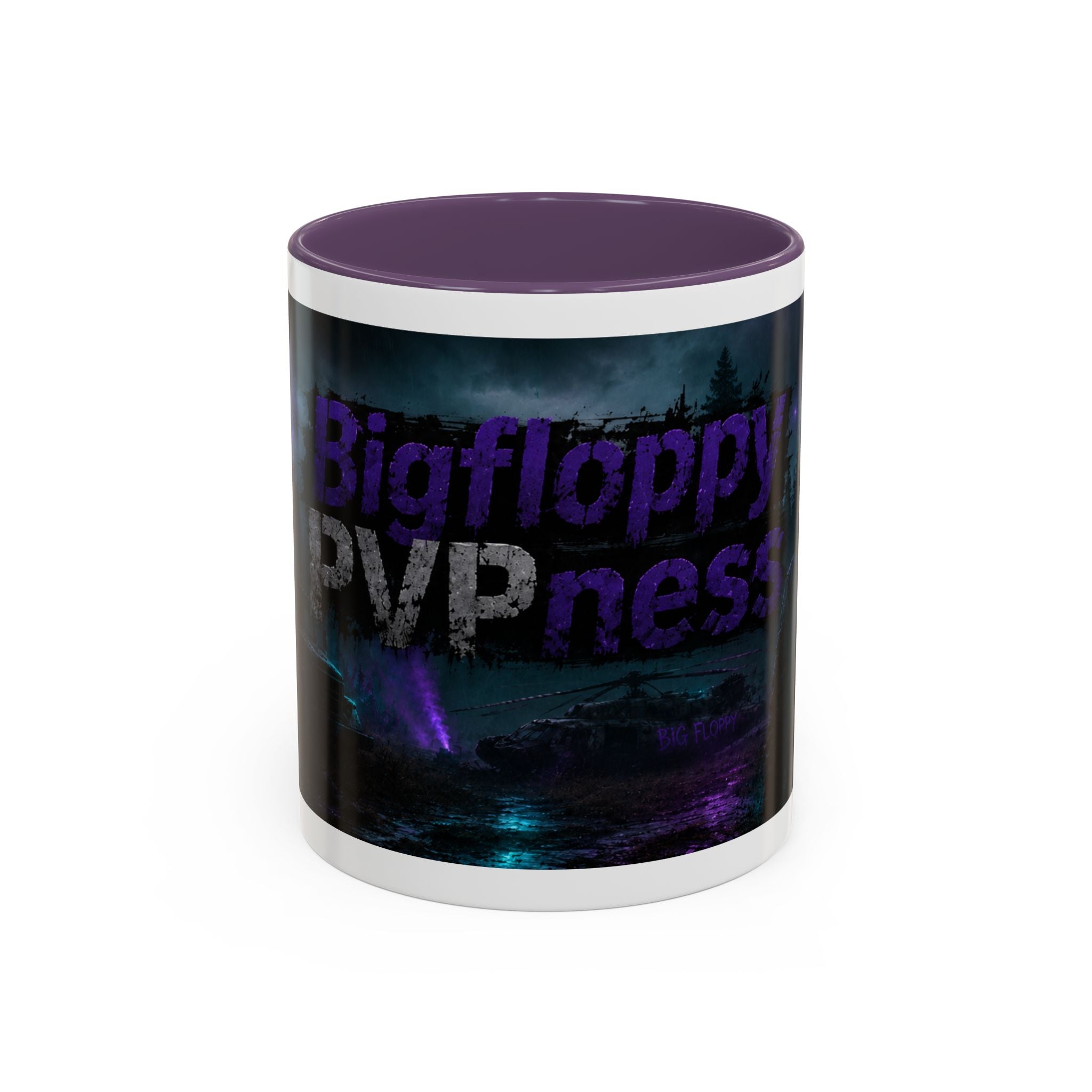 Gamer Nightscape Accent Coffee Mug – 'Bigfloppy PVP ness' Dark Fantasy Design (11/15oz)