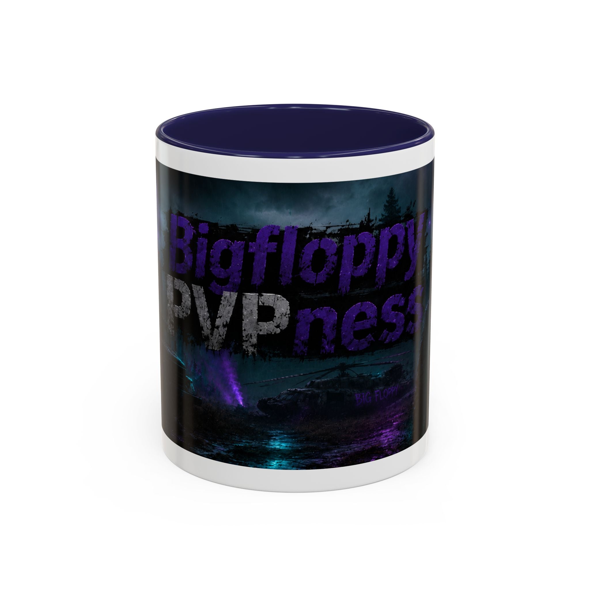 Gamer Nightscape Accent Coffee Mug – 'Bigfloppy PVP ness' Dark Fantasy Design (11/15oz)