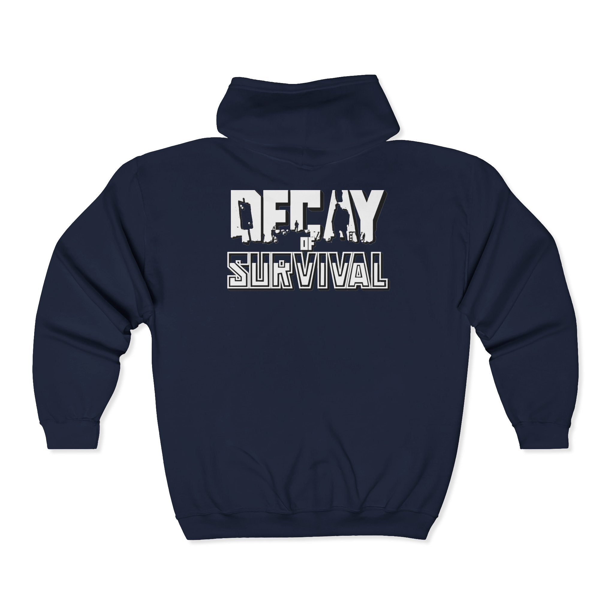 Decay Of Survival - White Zip Up Hoodie — ABN Faction Logo Streetwear