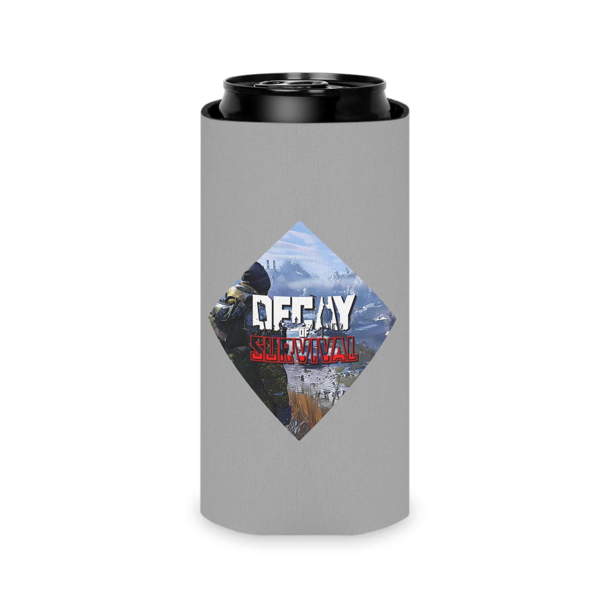 Decay Of Survival Can Cooler - Post-Apocalyptic Gamer Beverage Koozie