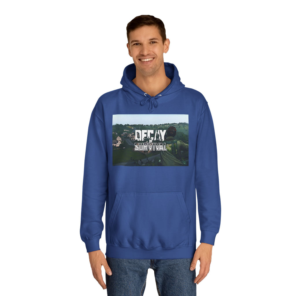 Decay Of Survival Hoodie — Vintage Campus Landscape Graphic