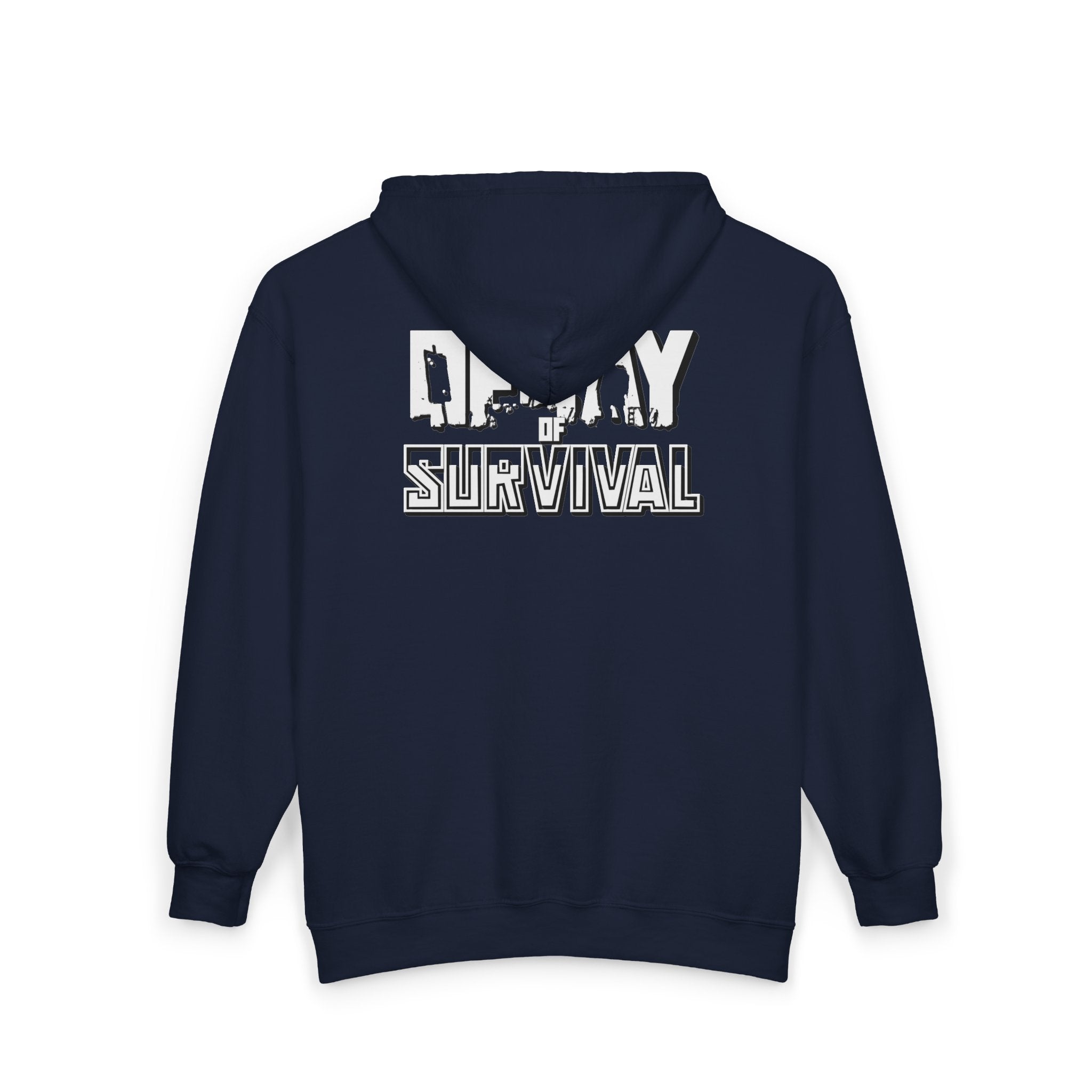 Decay Of Survival - White Zip Up Hoodie — ABN Faction Logo Streetwear