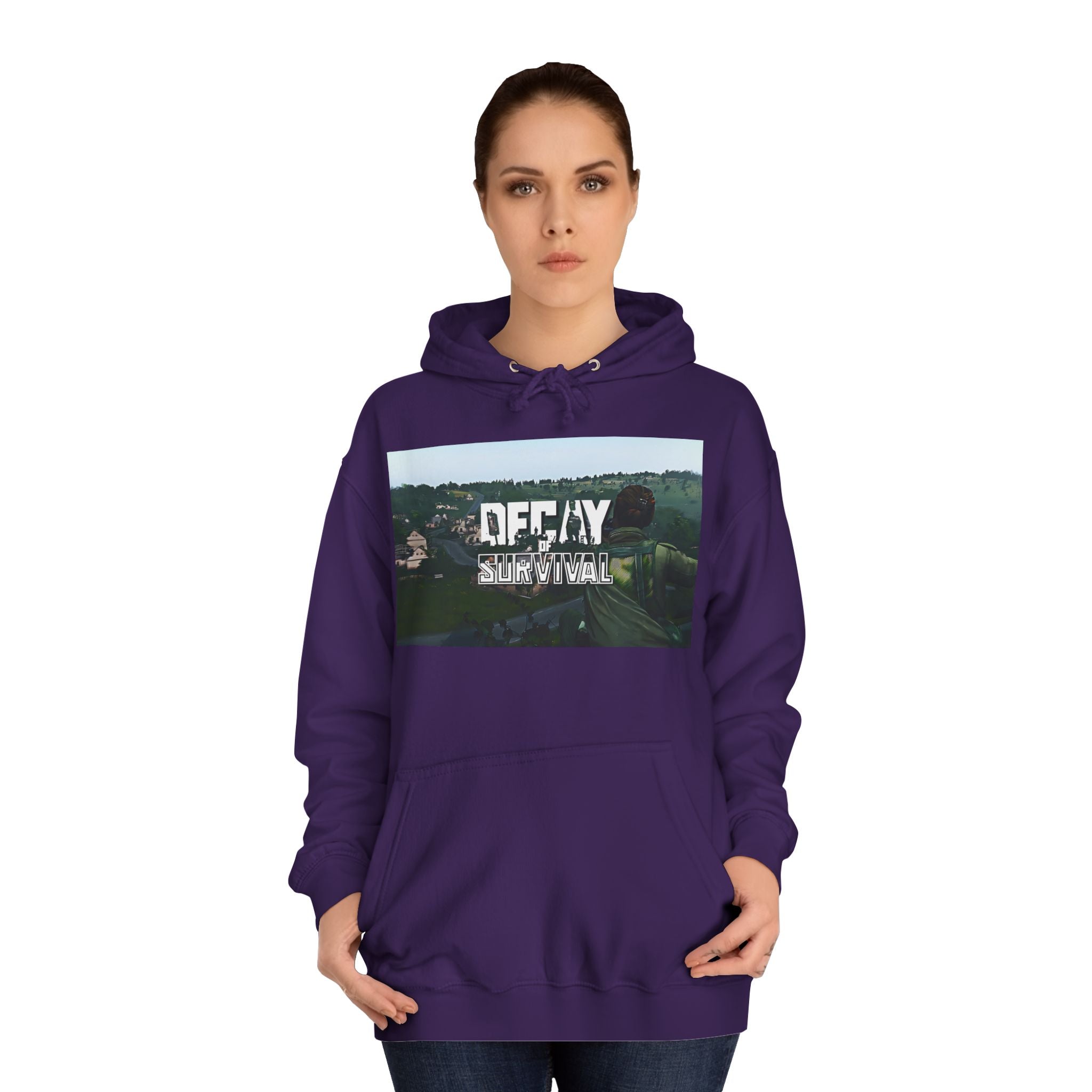 Decay Of Survival Hoodie — Vintage Campus Landscape Graphic