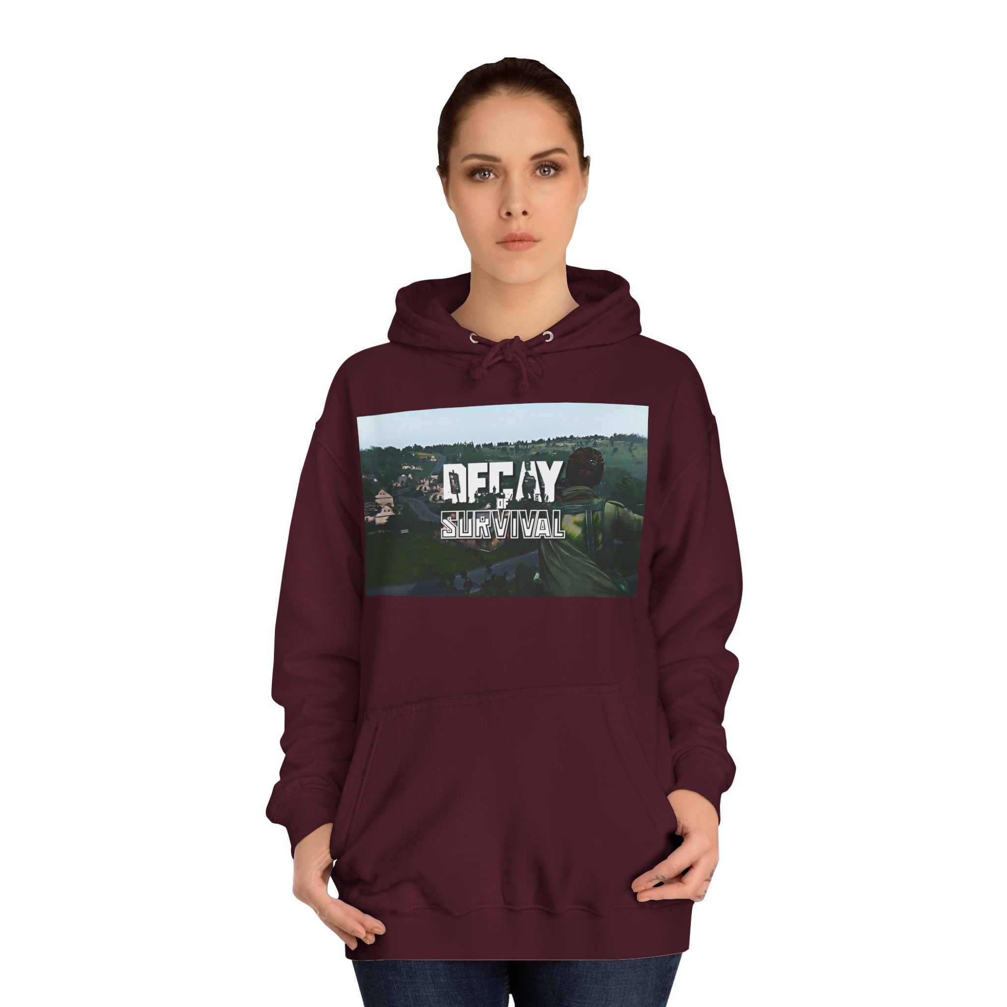 Decay Of Survival Hoodie — Vintage Campus Landscape Graphic