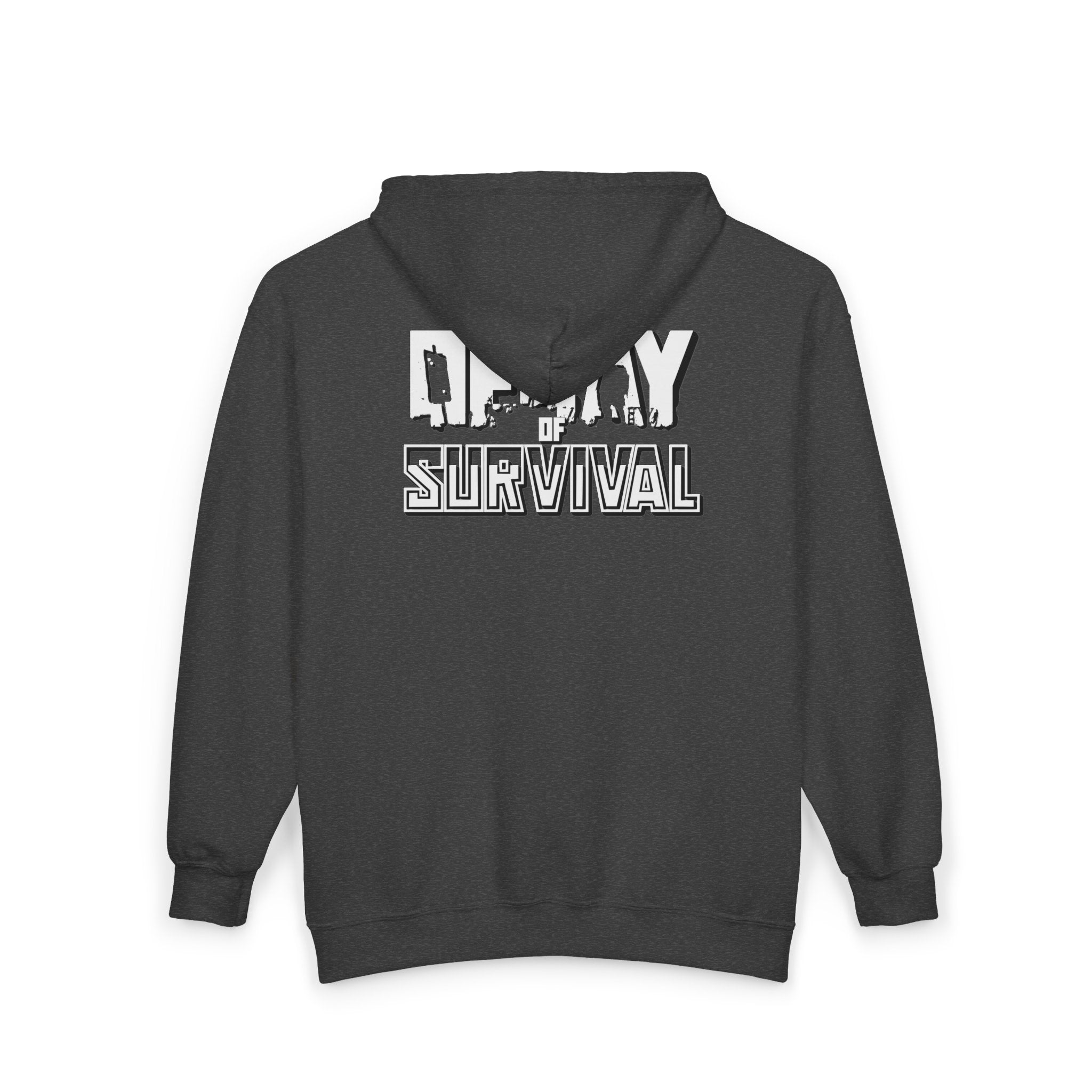 Decay Of Survival - White Zip Up Hoodie — ABN Faction Logo Streetwear