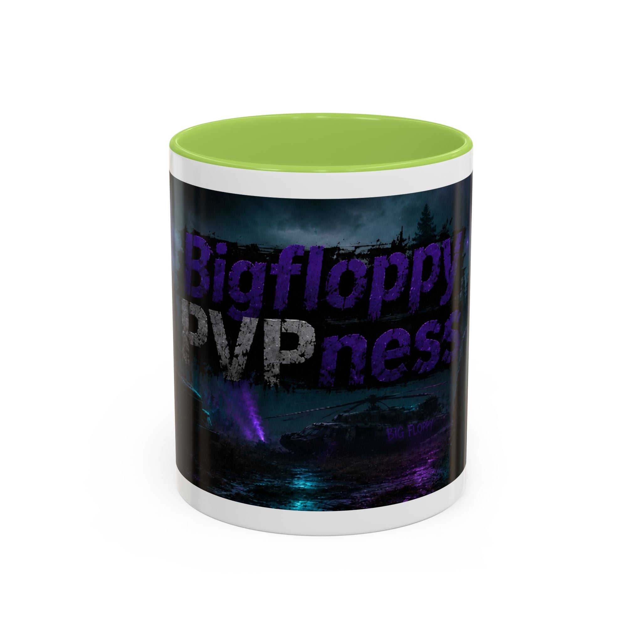Gamer Nightscape Accent Coffee Mug – 'Bigfloppy PVP ness' Dark Fantasy Design (11/15oz)