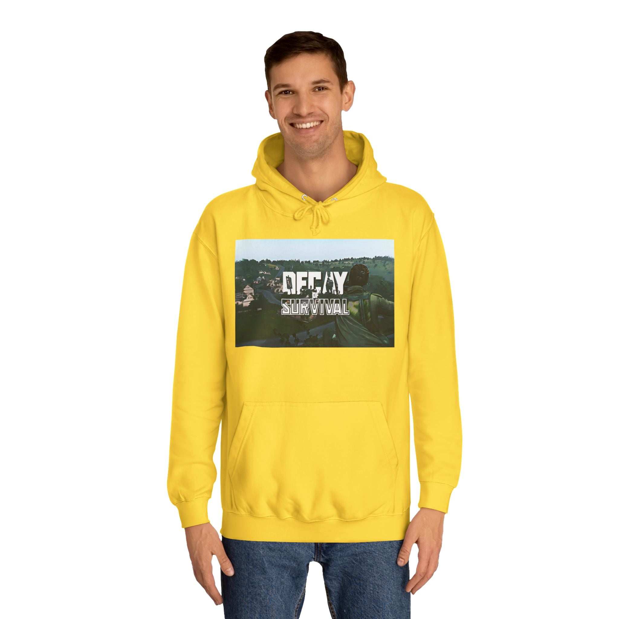 Decay Of Survival Hoodie — Vintage Campus Landscape Graphic