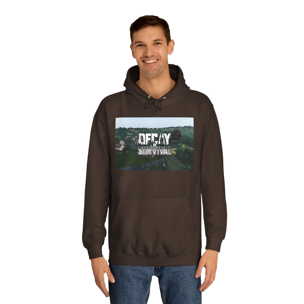Decay Of Survival Hoodie — Vintage Campus Landscape Graphic