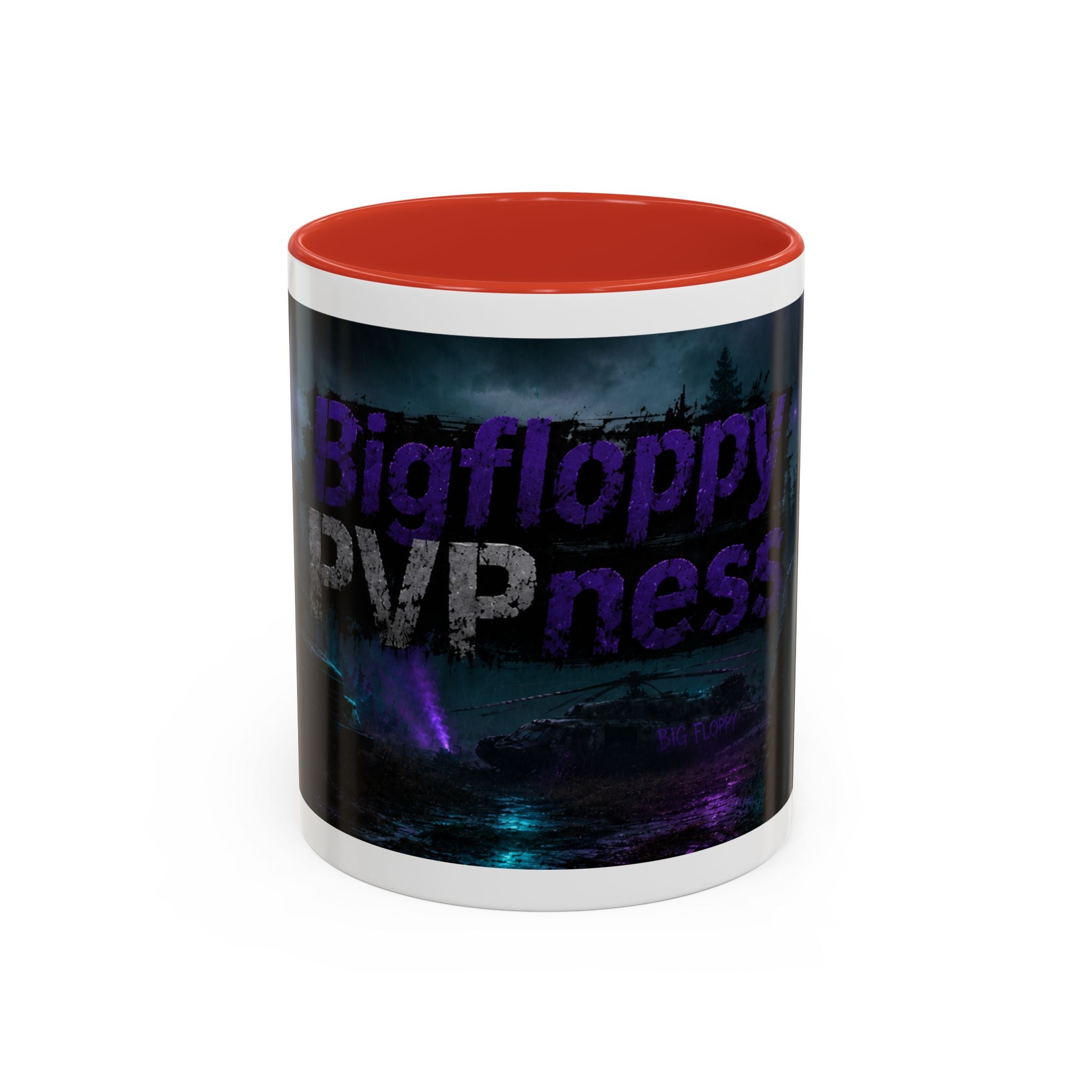 Gamer Nightscape Accent Coffee Mug – 'Bigfloppy PVP ness' Dark Fantasy Design (11/15oz)
