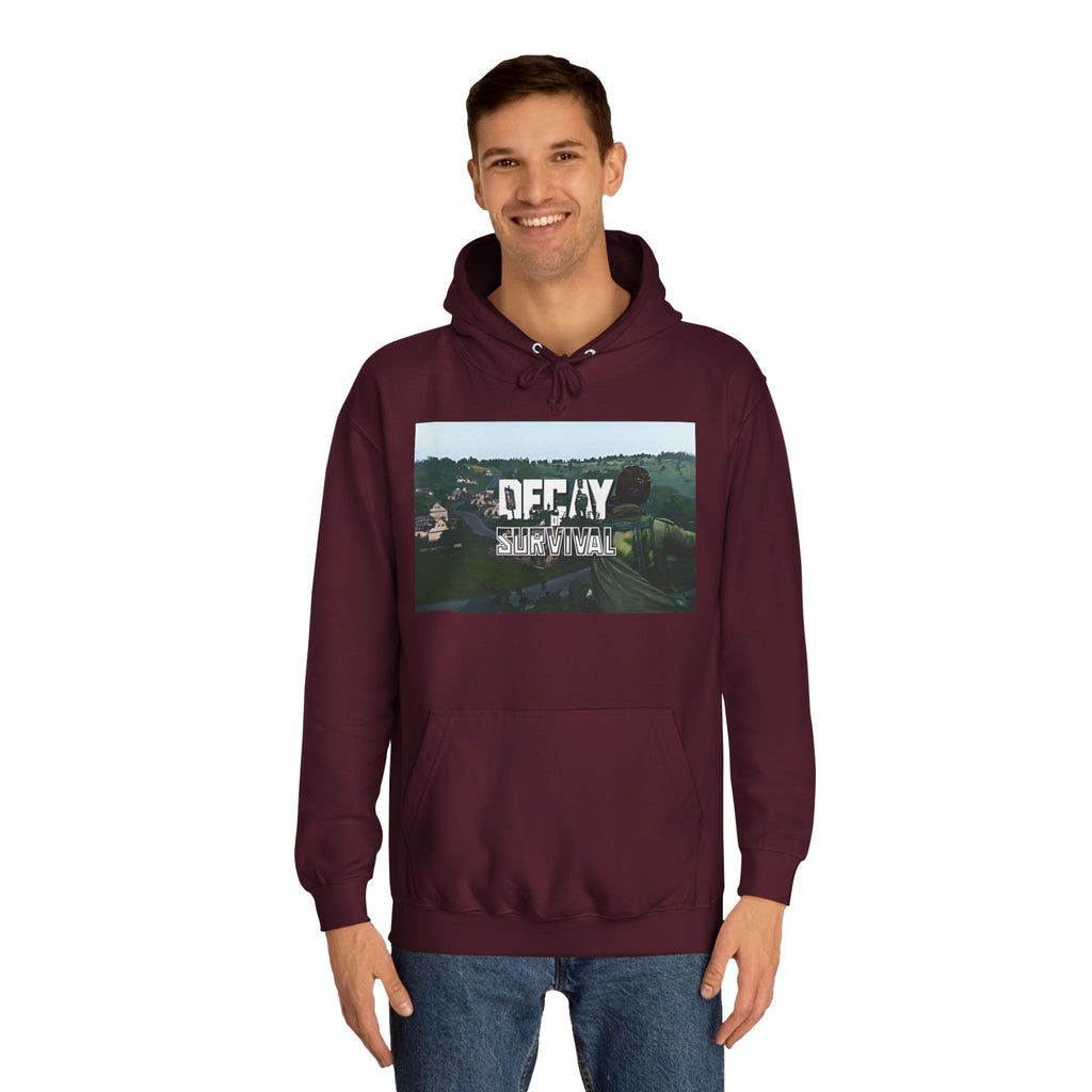 Decay Of Survival Hoodie — Vintage Campus Landscape Graphic