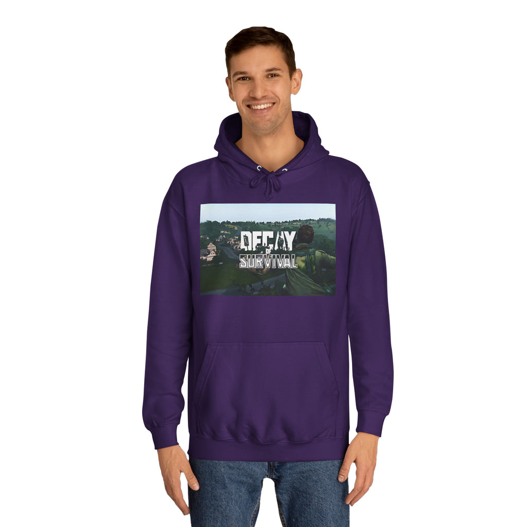 Decay Of Survival Hoodie — Vintage Campus Landscape Graphic