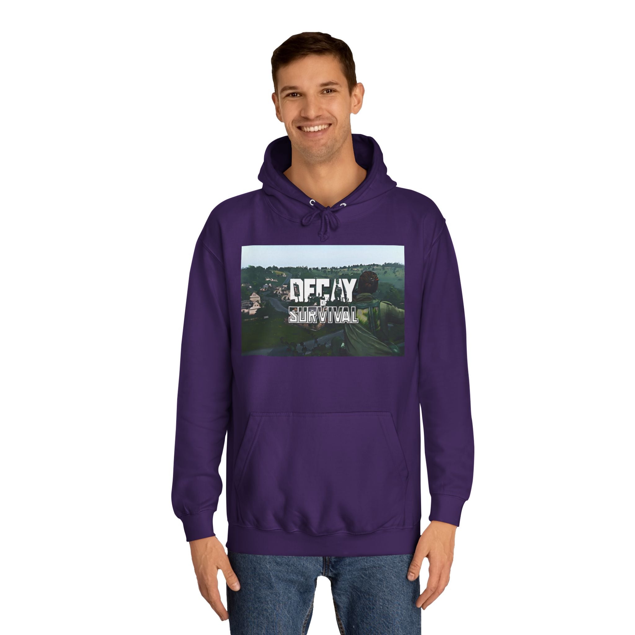 Decay Of Survival Hoodie — Vintage Campus Landscape Graphic