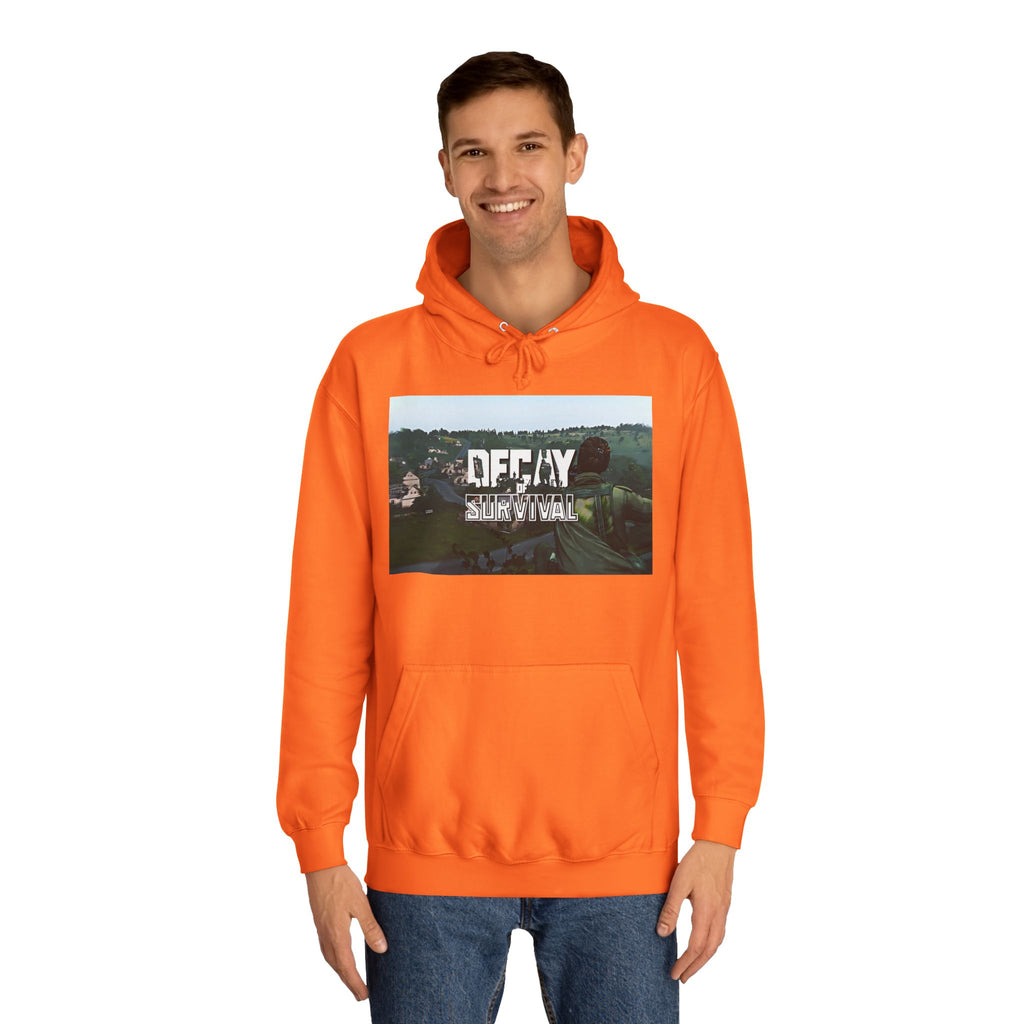 Decay Of Survival Hoodie — Vintage Campus Landscape Graphic
