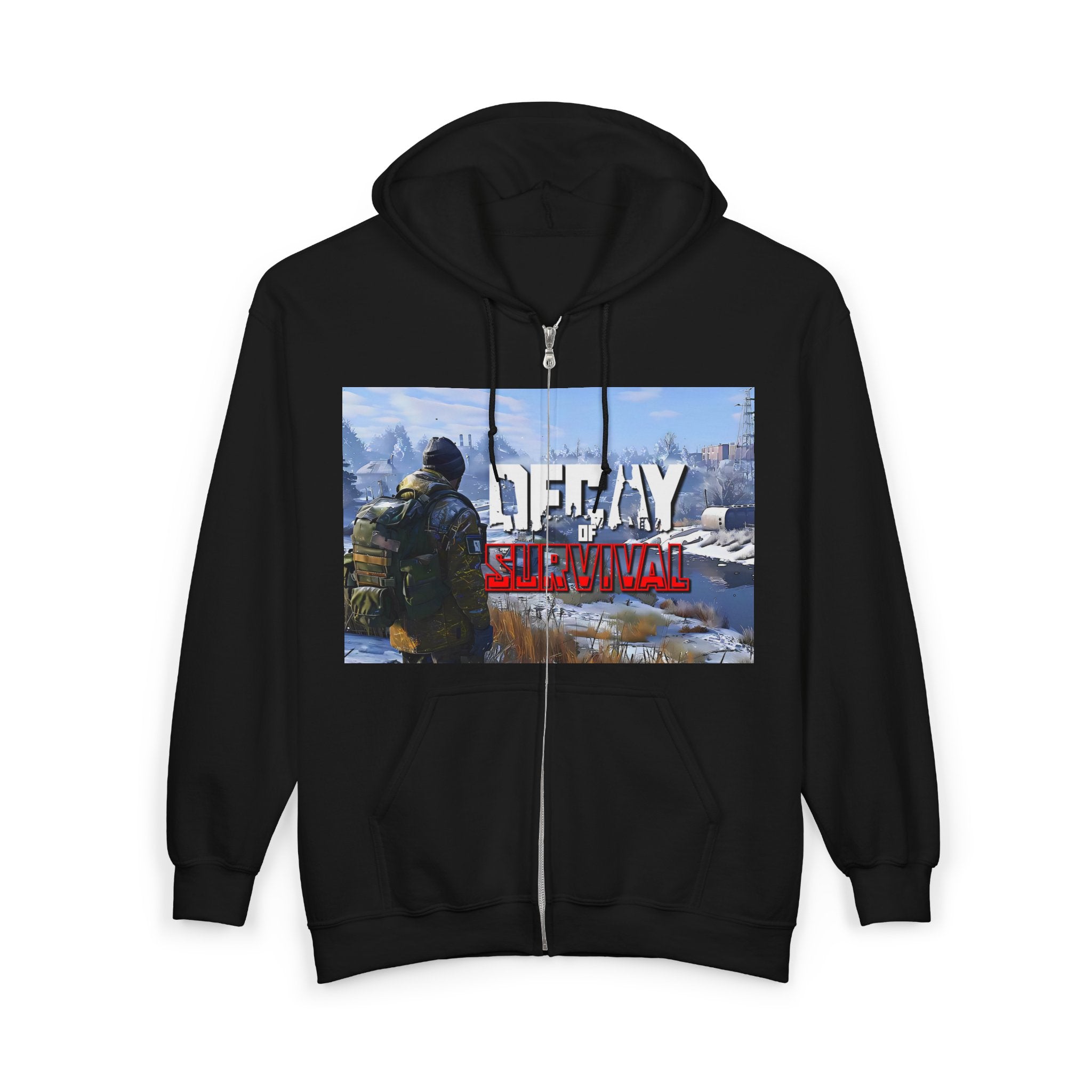 Decay Of Survival Game Zip Hoodie — 'Decay Of Survival' Post-Apocalyptic Graphic Jacket