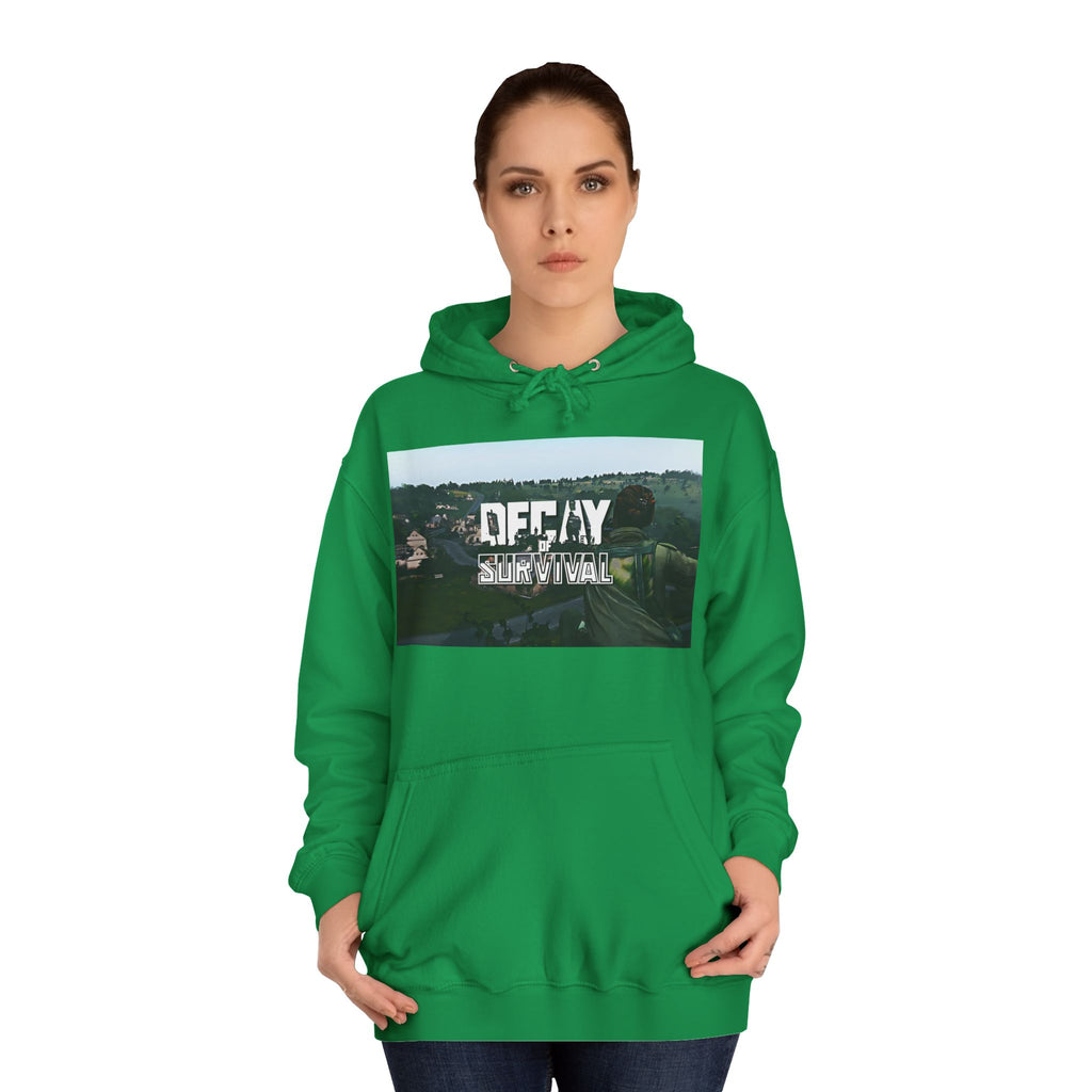 Decay Of Survival Hoodie — Vintage Campus Landscape Graphic